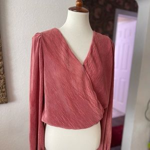 ASTR the Label, Coral, ribbed, light weight, boho top